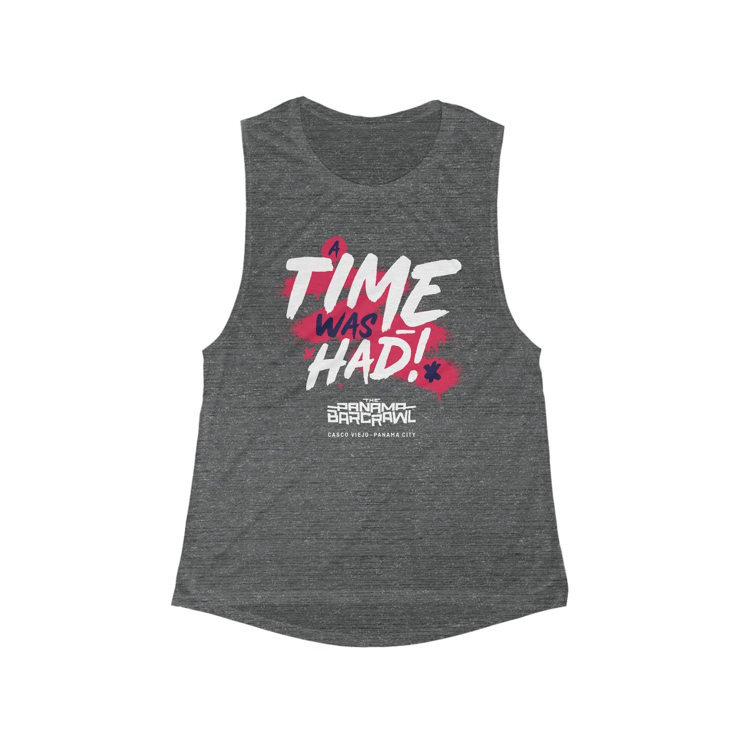 Women's Flowy Scoop Muscle Tank - "A Time Was Had!"