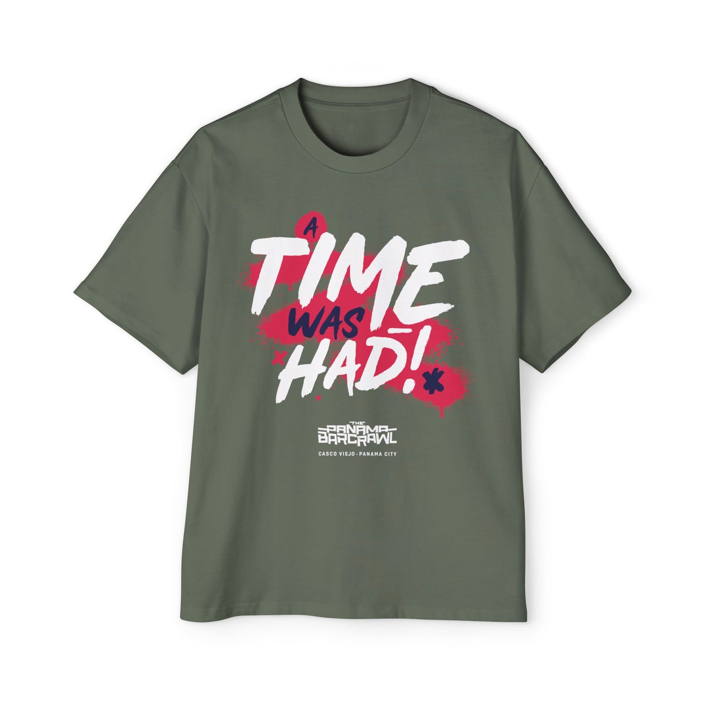 Men's Heavy Oversized Tee - "A Time Was Had!"